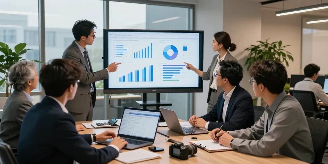 Tim audit forensik AAFI KOTA TASIKMALAYA berkolaborasi di kantor modern, menganalisis data.