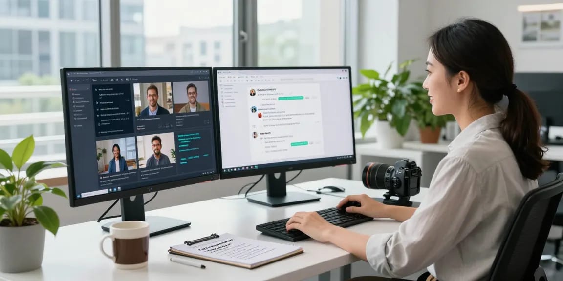 Detect AI image in a modern workspace showcasing content moderation analysis.