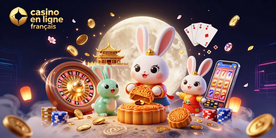 Un héros du casino en ligne français avec des jetons de poker révélés dans une scène lunaire dynamique.