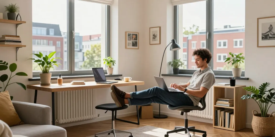 Komfortable Monteurwohnung Hannover mit hellem Raum, Laptop und Fensterlicht