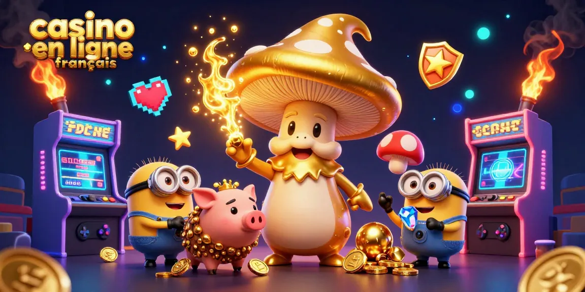 Découvrez les merveilles du casino en ligne francais avec un sorcier champignon doré et un trésor magique.