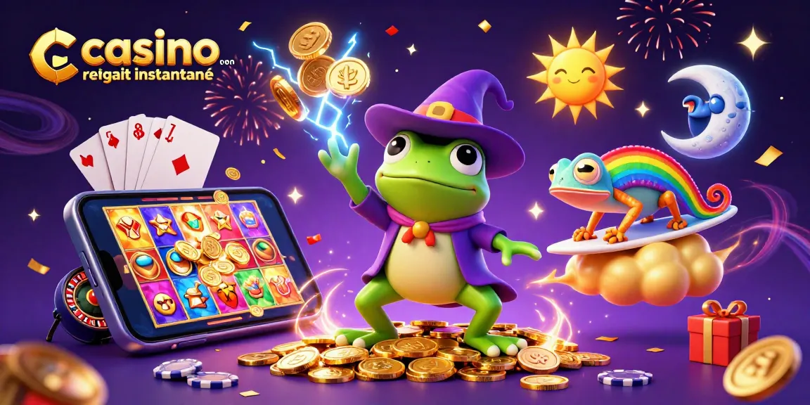 Jouez à casino en ligne retrait instantané avec la magie d'une grenouille en or et un caméléon arc-en-ciel.