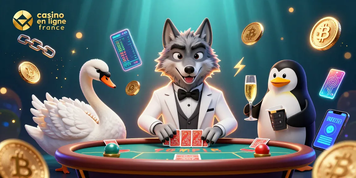 Découvrez le meilleur casino en ligne France avec une illustration captivante de personnages divers autour d'une table de baccarat.