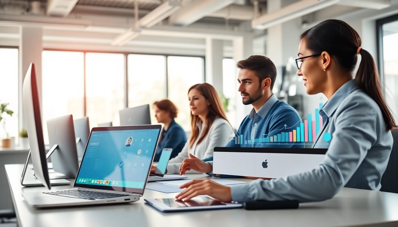 Showcasing enterprise assistant saas tools in a modern digital workspace with vibrant productivity icons.