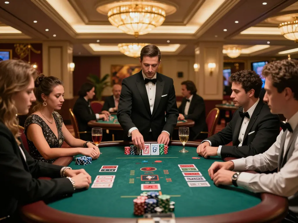 Permainan blackjack yang menarik di kasino mewah yang menampilkan kegembiraan paris888 di kalangan pemain profesional.