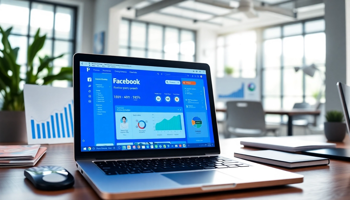 Enhance online presence with the facebook smm panel showcasing metrics on a digital marketing workspace.