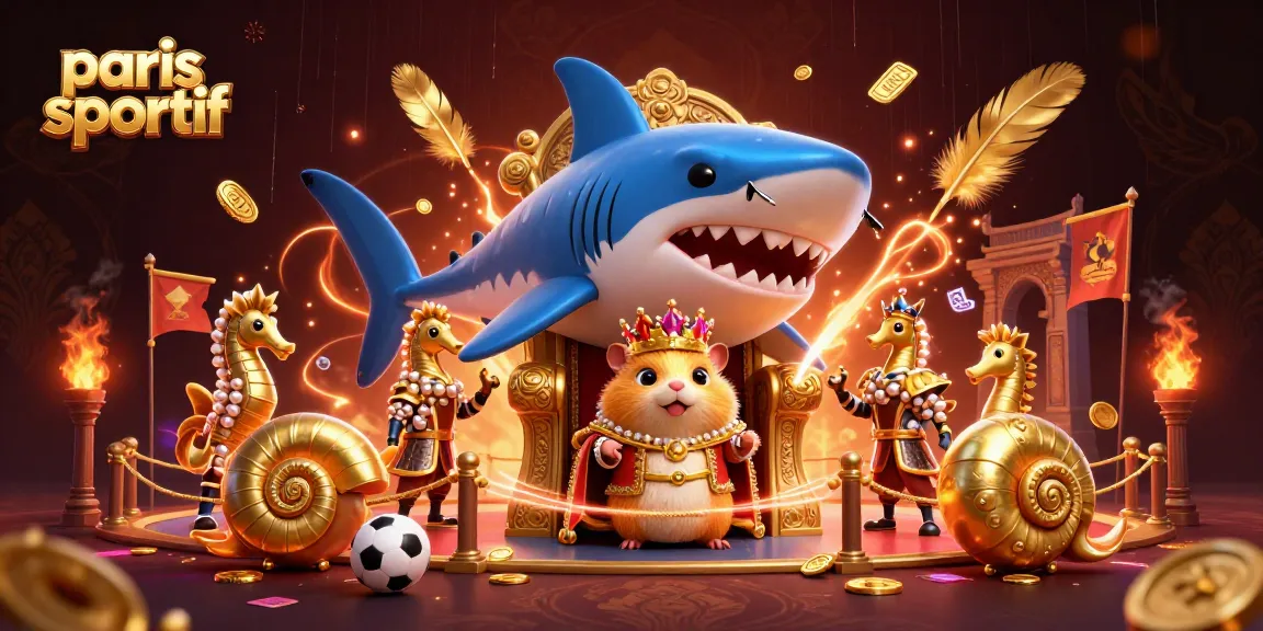 Plongez dans l'univers des paris sportifs avec un roi hamster doré entouré de gardes et d'éléments de jeu.