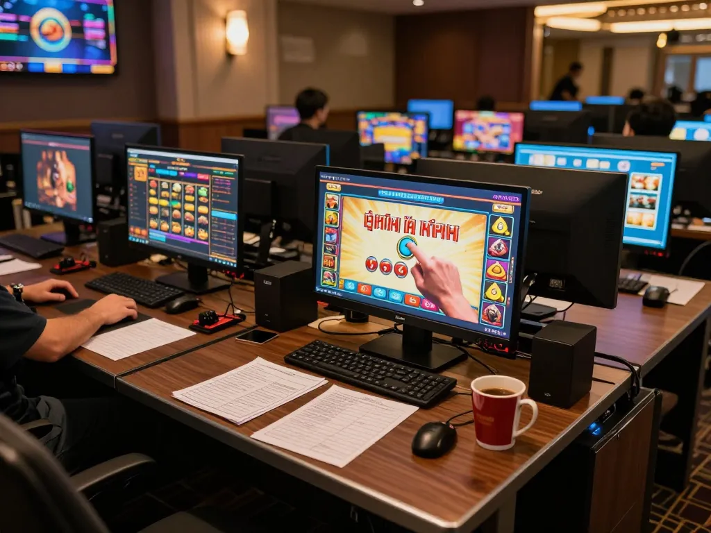 Engaging nổ hũ gameplay as player spins to win in a dynamic online casino setup.