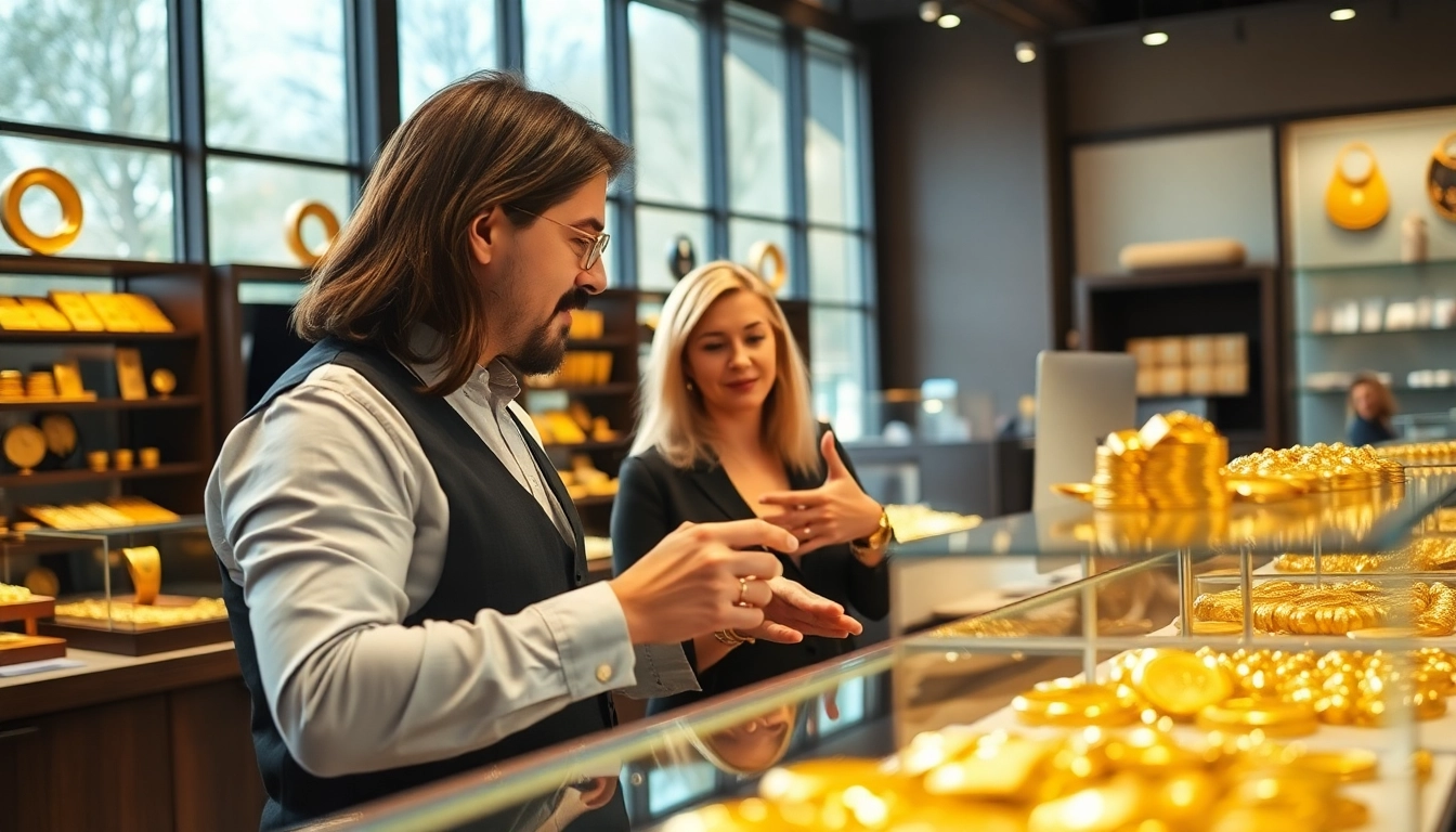 Valuta e acquista oro presso un negozio compro oro, ambientazione professionale e accogliente.