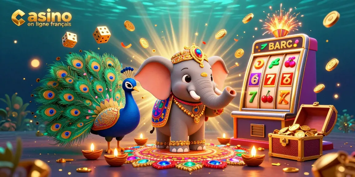 Découvrez la magie des jeux avec notre éléphant en fête et un casino en ligne français éclatant.