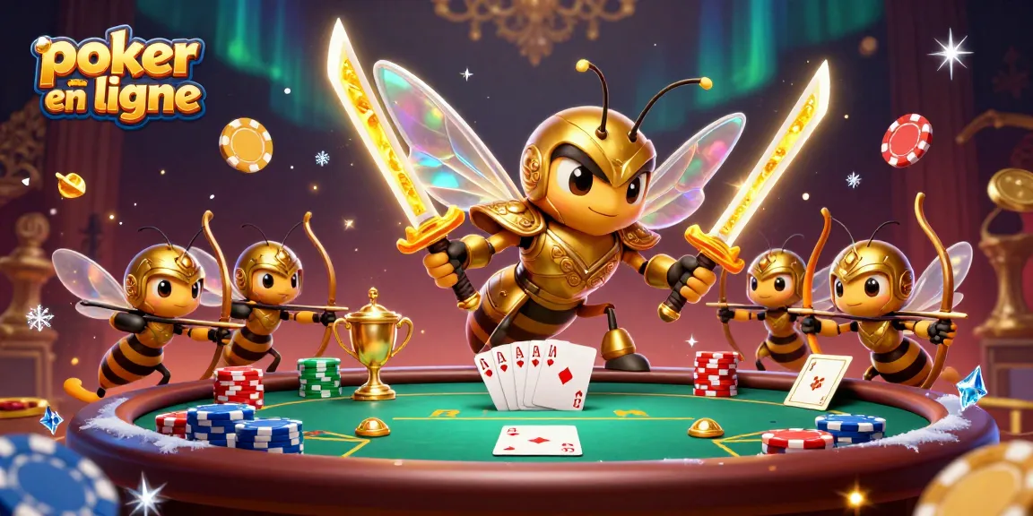 Jouez à poker en ligne avec style, rencontrant un géant en armure et des archers en action.