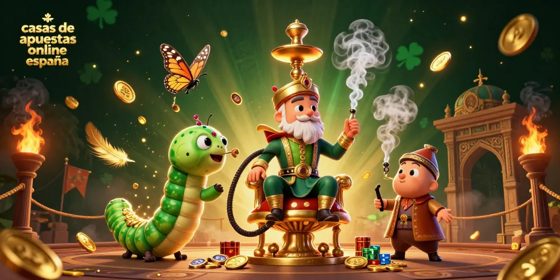 Apuestas emocionantes en casas de apuestas online España con un maestro del hookah sobre un trono dorado.