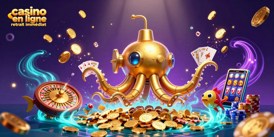 Casino en ligne retrait immédiat : gagner rapidement avec ce kraken doré et des jetons de poker.