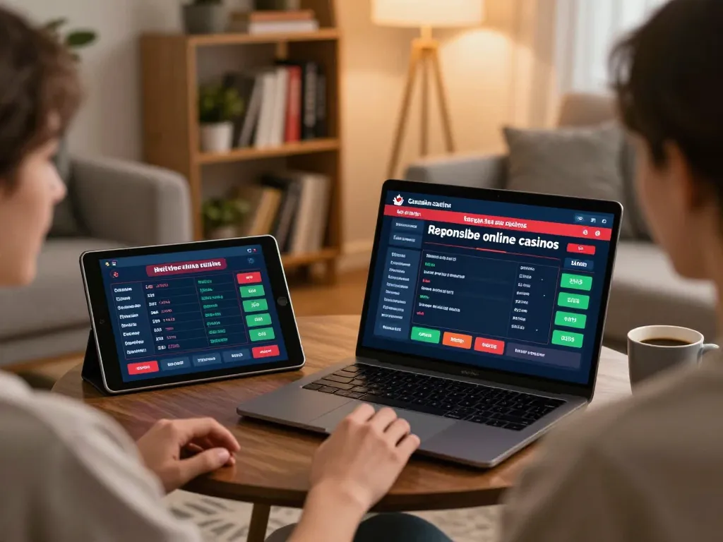 Engaging in sports betting on Canada online casinos reddit from a comfortable living room setup.