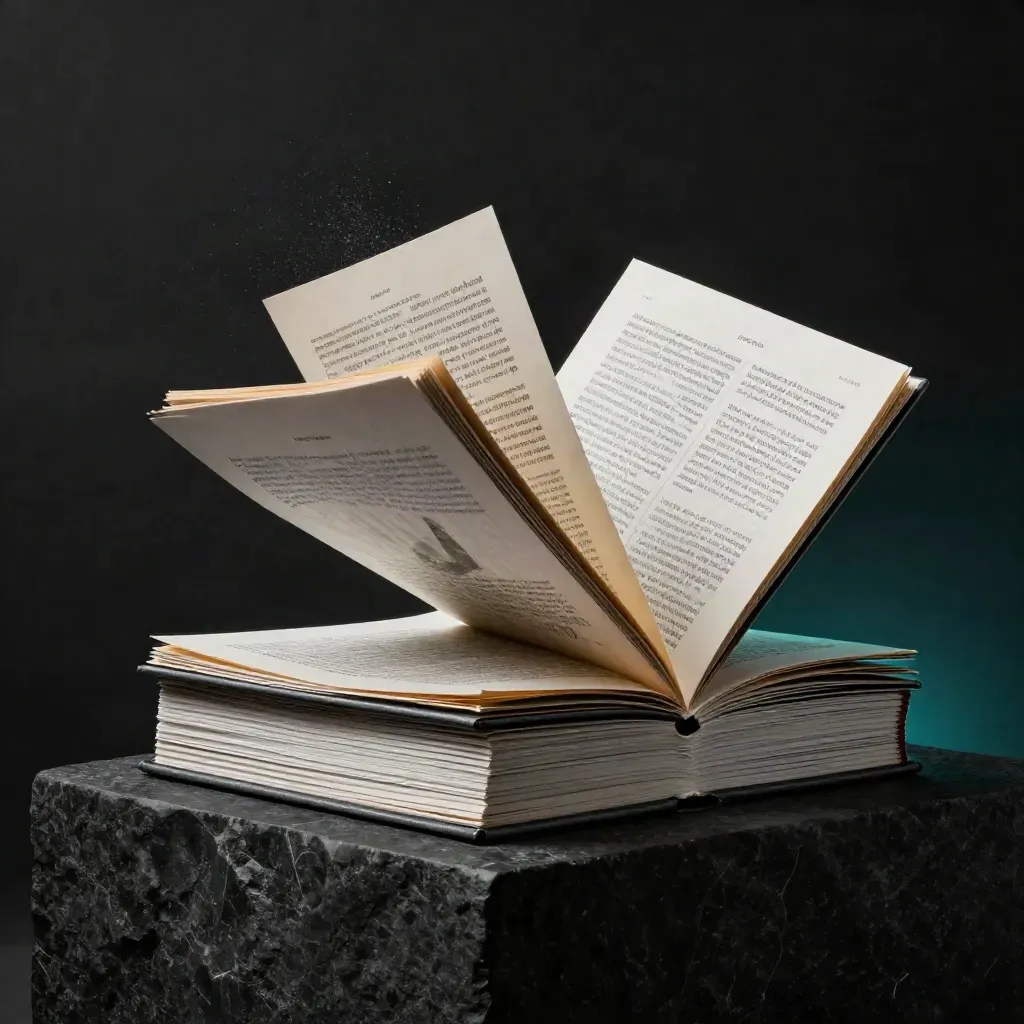 Dark studio product shot of a trust bundle bursting open with papers and folders.