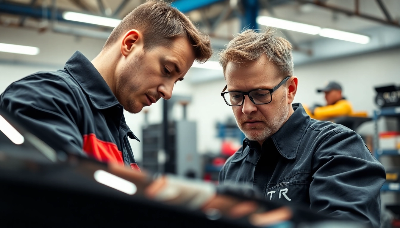 Inspecting high mileage extended auto warranty in a professional auto shop environment.