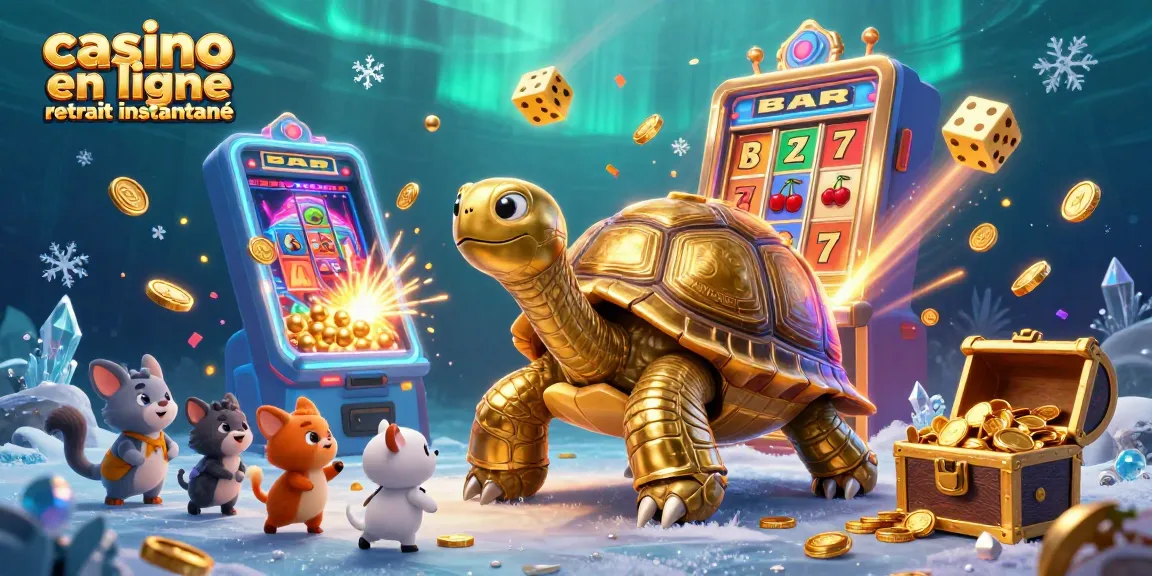 Profitez du casino en ligne retrait instantané avec une illustration dynamique et colorée d'une scène de jeu.