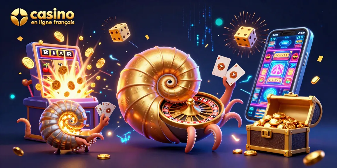Plongez dans l'univers du casino en ligne français avec cette illustration animée captivante.