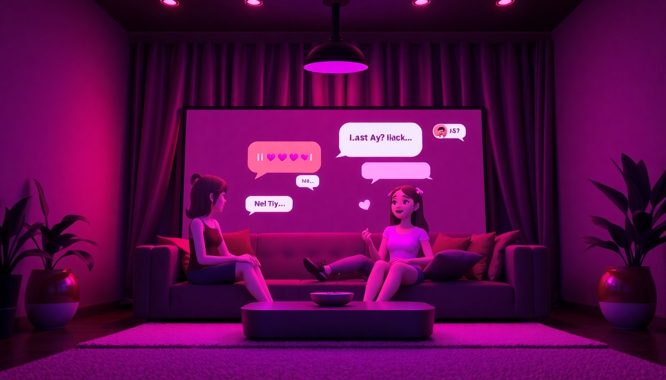 Engaging scene showcasing nsfw chat ai interactions in a cozy digital setting