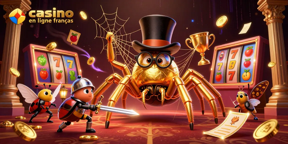 Illustrez votre aventure avec le casino en ligne français, incluant des araignées dorées et des jackpots.