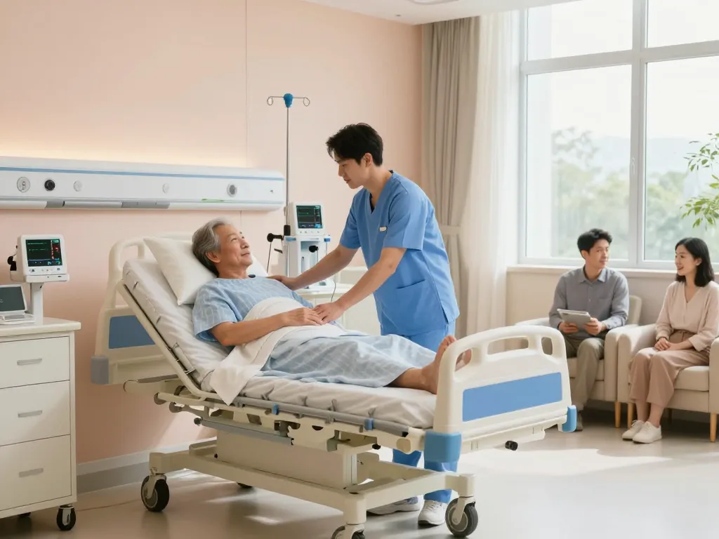 Comfortable giường bệnh nhân in a modern hospital room enhancing patient care