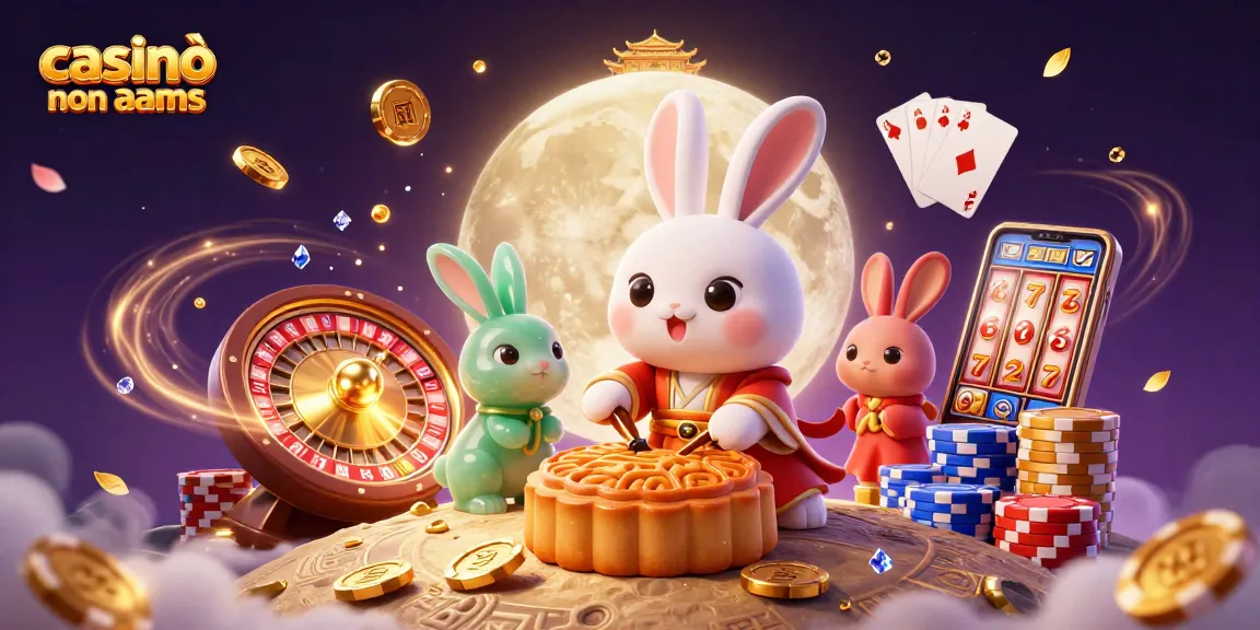 Gioca nei casinò online non AAMS con un coniglio lunare e colori vivaci che rappresentano la fortuna.