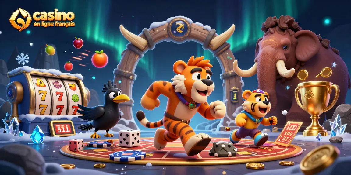 Jouer au casino en ligne français avec des personnages dans une scène dynamique de jeu