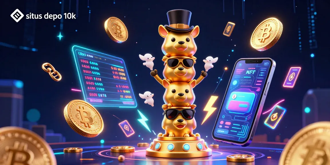 Spin the reels at situs depo 10k with vibrant totem and crypto-themed gaming elements.