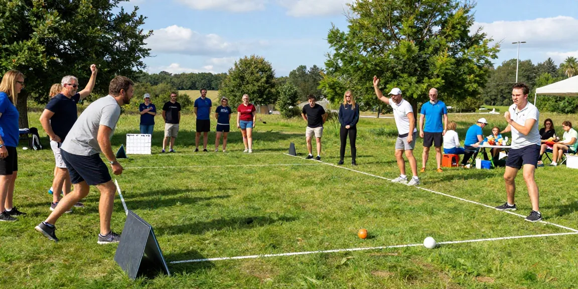 Aktivitas pertandingan petanque di fopikotakendari.org dengan pemain dan penonton yang ceria.