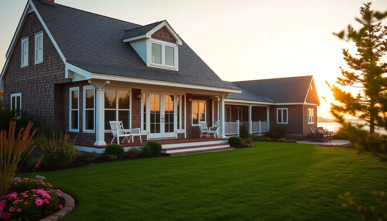Captivating cape cod home addition with a scenic coastal backdrop, emphasizing beauty and warmth.