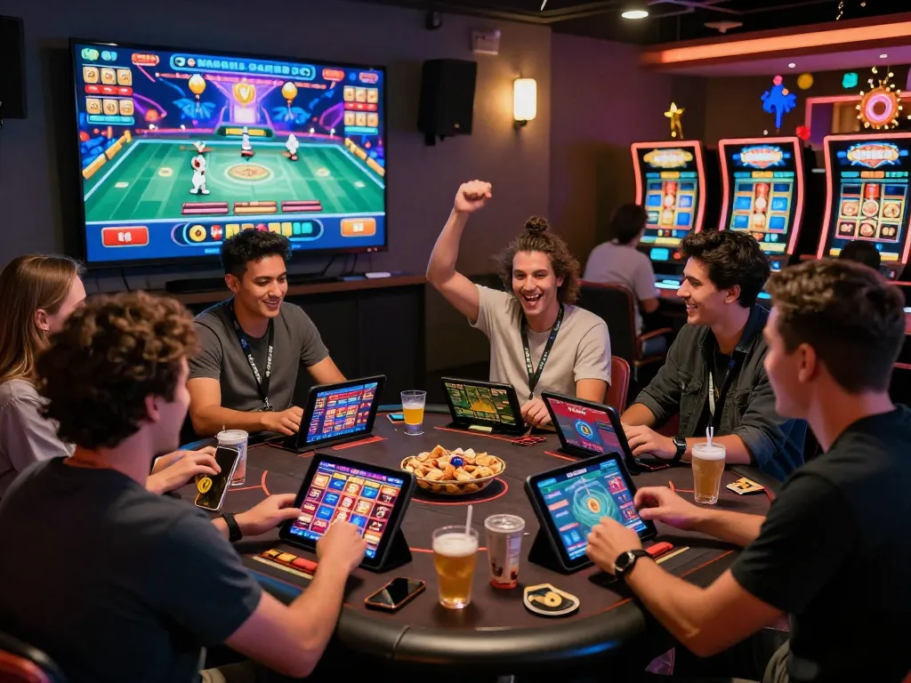 Exciting gaming scene at go88 with players enjoying live dealer games and vibrant atmosphere.
