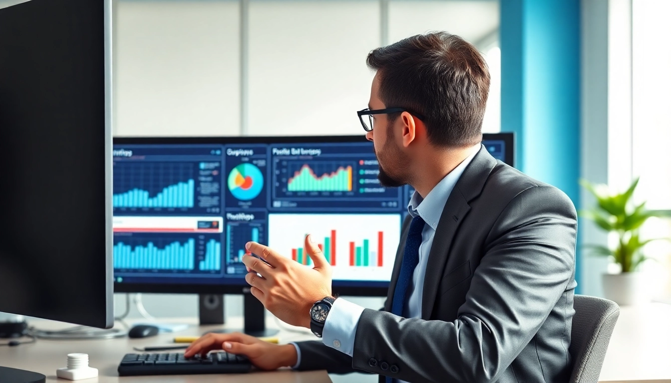 Analyze AI for competitor analysis using advanced data analysis tools in a modern office setting.