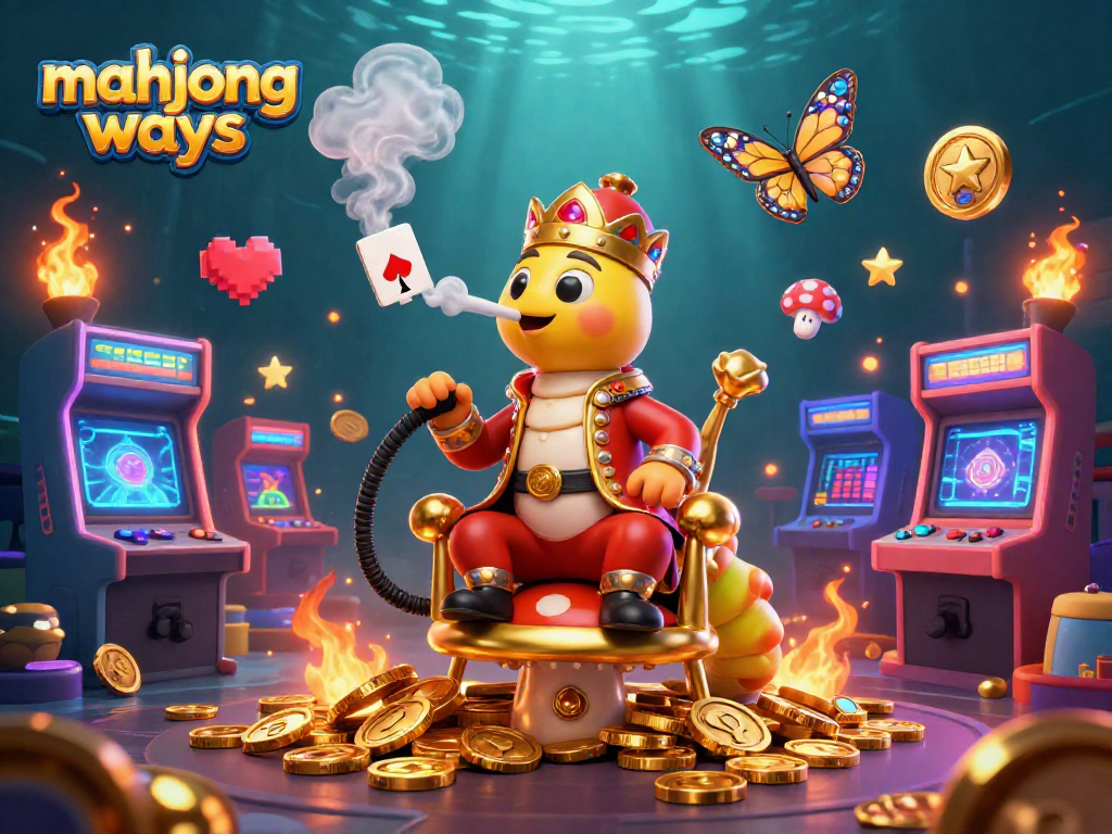 Menangkan jackpot di Mahjong Ways dengan ikon slot mengelilingi karakter menarik dalam ilustrasi 3D.
