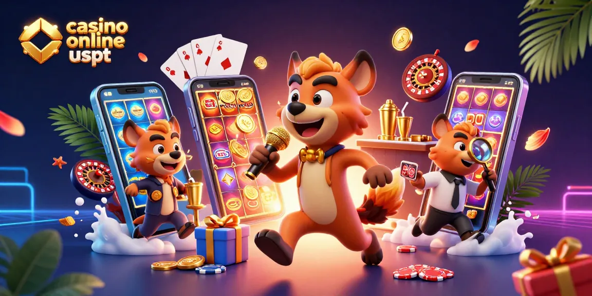Gioca ai migliori casinò online USDT con divertenti personaggi in un'illustrazione vivace.