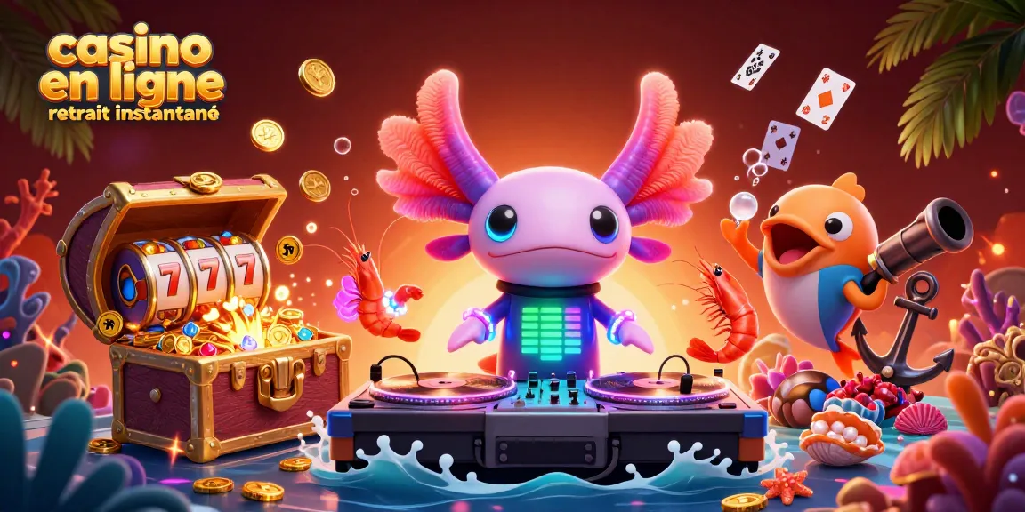 Les joueurs gagnent avec casino en ligne retrait instantané, sous un spectacle coloré de créatures marines.