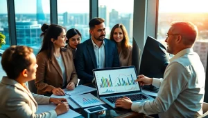 Engaged discussions about investment management San Antonio in a modern office environment.