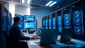 Proxmox Virtualization Experts configuring servers in a professional server room environment.