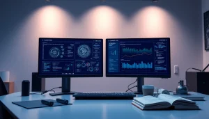 Gemini 3 Pro advanced AI model showcased in a modern tech workspace with innovative interfaces.