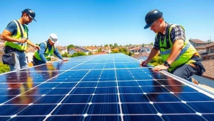 Efficient solar panel installation Lincoln team on a modern home, showcasing quality services.