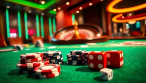 Experience the thrill of i9 bet with vibrant casino action featuring roulette, dice, and poker chips.