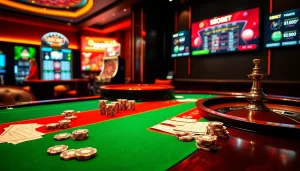 Engaging SBOBET online betting scene with vibrant casino elements and dynamic odds display.