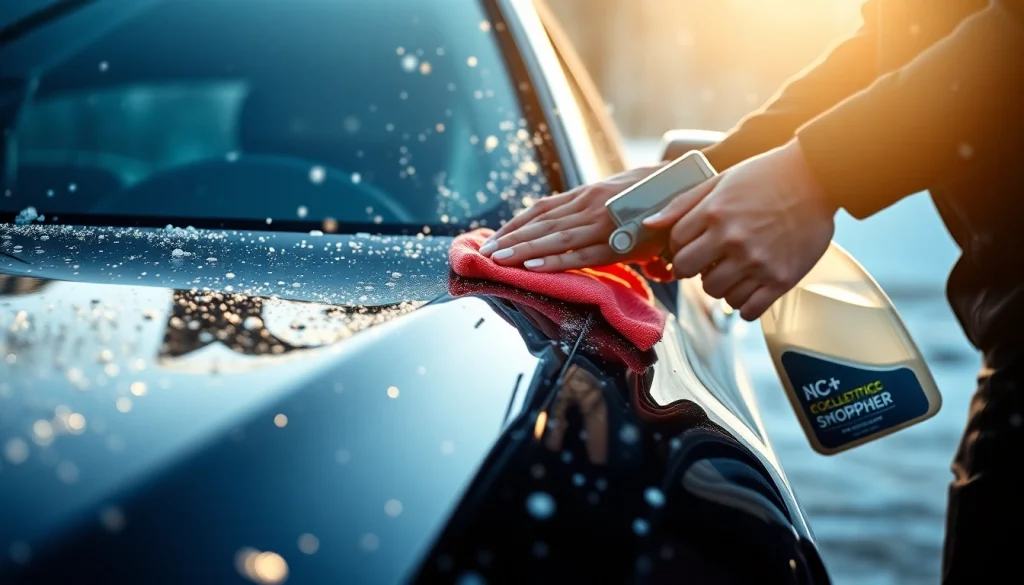 Enhancing winter car protection Chattanooga with professional detailing in snowy settings.