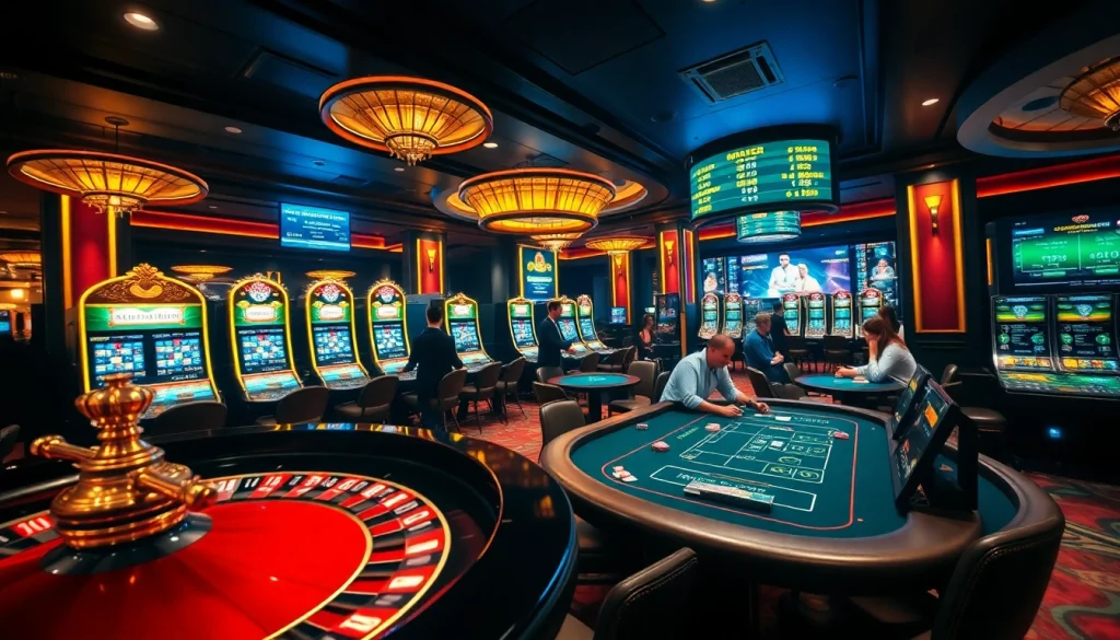 Experience thrilling gameplay at i9bet.com with vibrant casino tables and slot machines.