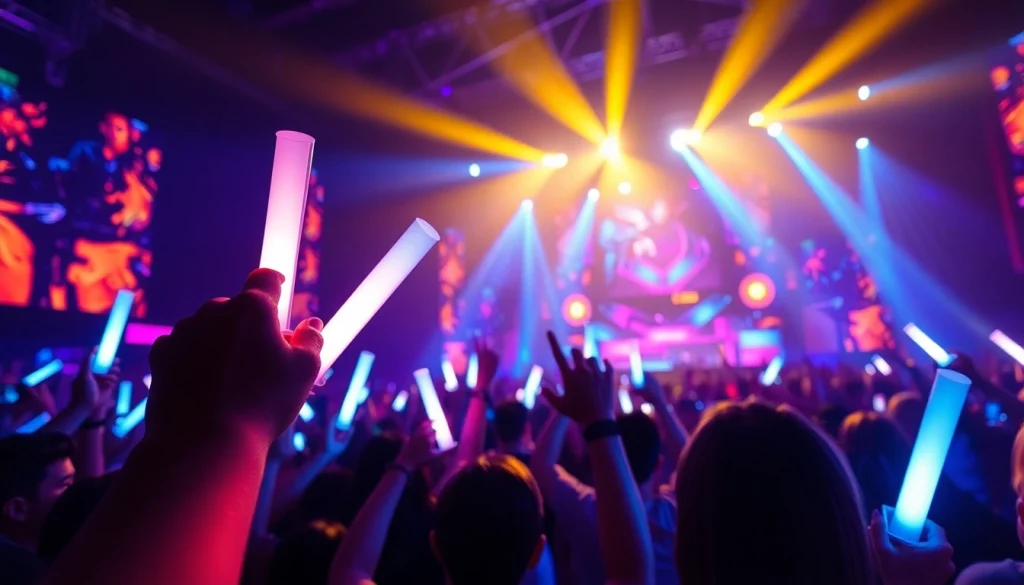 BTS news highlights a vibrant concert scene with fans enthusiastically cheering in the foreground.