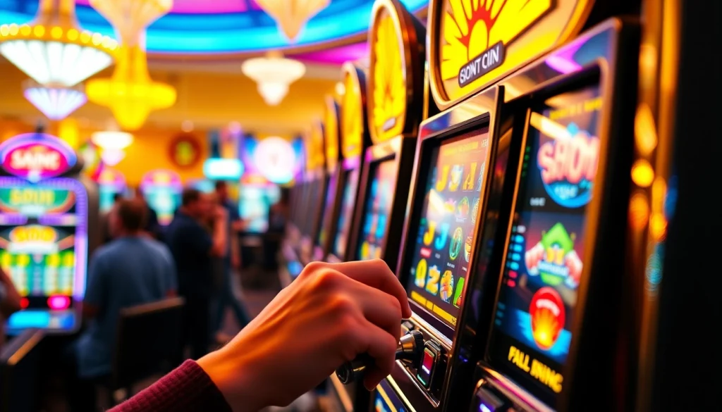 Menangkan jackpot dengan slot depo 1k di mesin slot kasino yang cerah dan meriah.