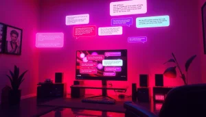 Engaging NSFW AI chat interface showcasing colorful dialogue and intimate atmosphere.