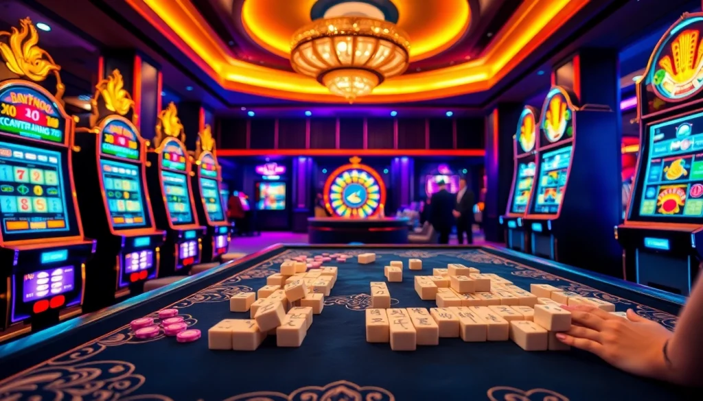 Rasakan kegembiraan slot demo Mahjong dalam suasana kasino yang hidup dengan elemen permainan yang mendebarkan.