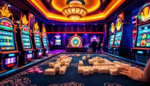 Rasakan kegembiraan slot demo Mahjong dalam suasana kasino yang hidup dengan elemen permainan yang mendebarkan.