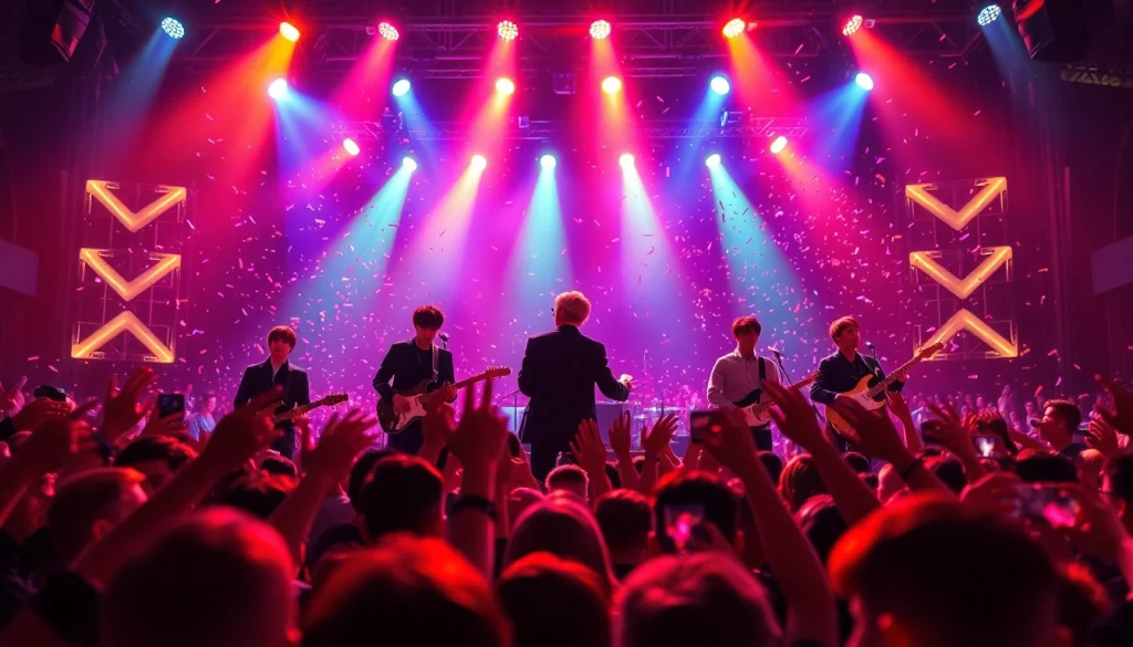 BTS news highlights an electrifying concert with fans enjoying the vibrant atmosphere.