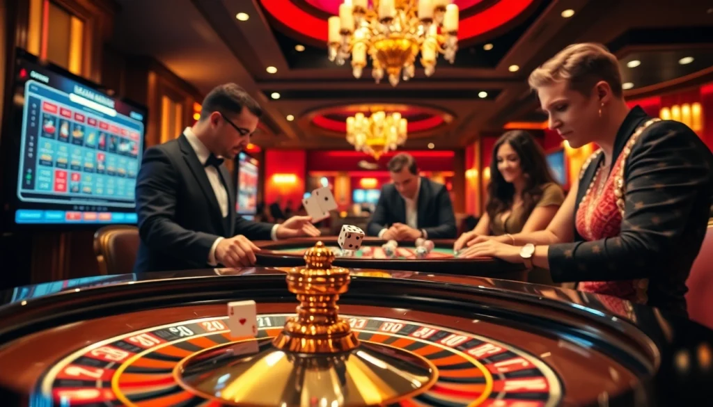 Moments de jeu intenses dans un casino en ligne argent réel mettant en avant l'excitation du poker et de la roulette.